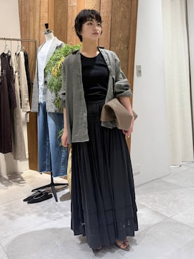 「BABYLONE（バビロン）の2ストラップサンダル（サンダル、ベージュ系）」を使った、のんさん（レディース・162cm）の春コーディネート