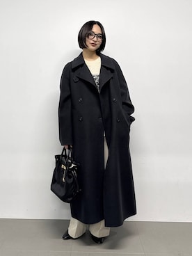 「BABYLONE（バビロン）の裏起毛イージーストレッチパンツ（その他パンツ）」を使った、のんさん（レディース・162cm）の秋コーディネート