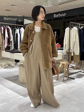 「アイテム（つなぎ/オールインワン）」を使った、のんさん（レディース・162cm）の秋コーディネート