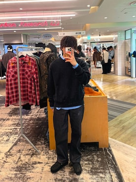 「URBAN RESEARCH（アーバンリサーチ）のnew basic　THOMAS MASON LONG-SLEEVE OVER SHIRTS（シャツ/ブラウス、ブルー系）」を使った、ygm___urさん（メンズ・173cm）の秋コーディネート