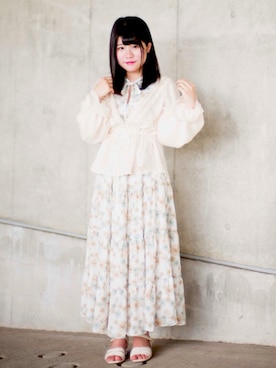 「axes femme（アクシーズファム）のアイテム（カーディガン/ボレロ）」を使った、しなもんさん（レディース・153cm）の秋コーディネート