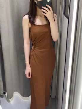 Zara ザラ のワンピース ブラウン系 を使った人気ファッションコーディネート Wear