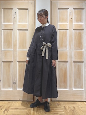 「リボンコート」｜かわかみさん（レディース・161cm）の秋コーディネート