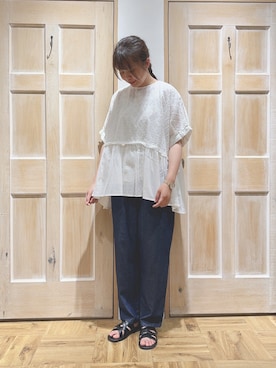 「ナチュラルスタイル」｜「アイテム（その他）」を使った、かわかみさん（レディース・161cm）の夏コーディネート