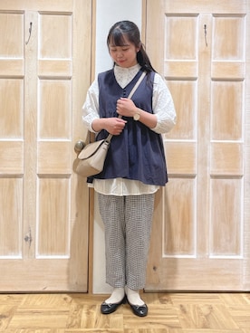 「レースブラウス」｜「アイテム（その他）」を使った、かわかみさん（レディース・161cm）の春コーディネート