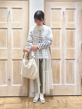 「ナチュラルスタイル」｜「アイテム（その他）」を使った、かわかみさん（レディース・161cm）の春コーディネート