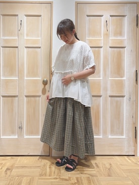 「ナチュラルスタイル」｜「アイテム（その他）」を使った、かわかみさん（レディース・161cm）の夏コーディネート