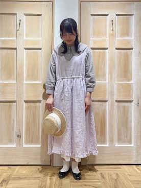 「ラベンダー」｜「アイテム（その他）」を使った、かわかみさん（レディース・161cm）の春コーディネート