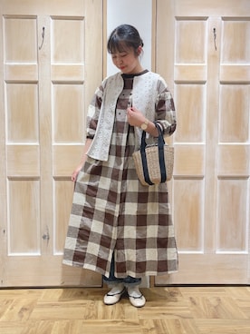 「リバーシブル」｜「アイテム（バレエシューズ）」を使った、かわかみさん（レディース・161cm）の春コーディネート