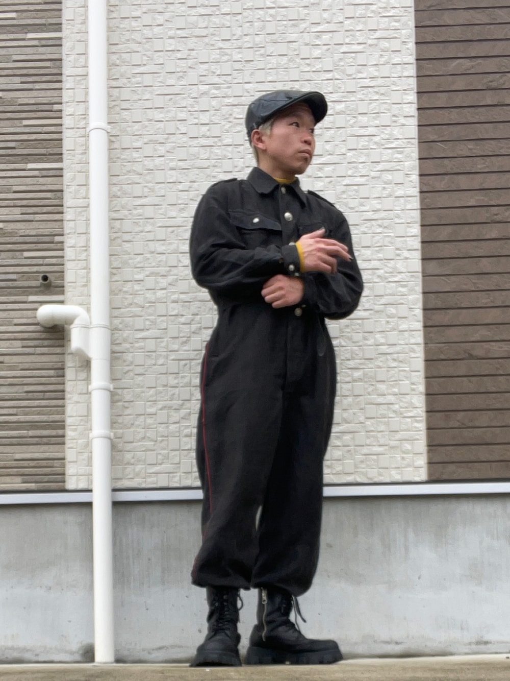 50s オランダ軍 ブラック モールスキン オールインワン つなぎ 48 貴重 50s オランダ軍 実物 ブラック モールスキン