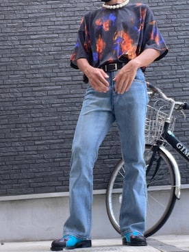 「G.O.C（ジーオーシー）のアイテム（デニムパンツ）」を使った、shokichi012さん（メンズ・167cm）の秋コーディネート