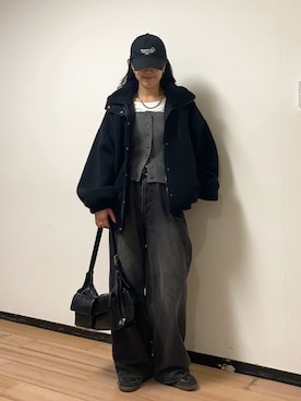 「アイテム（ブルゾン）」を使った、misaki☺︎さん（レディース・160cm）の秋コーディネート