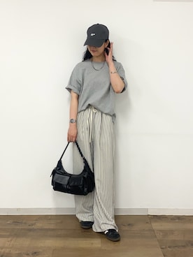 「アイテム（キャップ）」を使った、misaki☺︎さん（骨格ナチュラル・レディース・160cm）の夏コーディネート