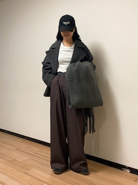 「アイテム（ピーコート）」を使った、misaki☺︎さん（レディース・160cm）の秋コーディネート