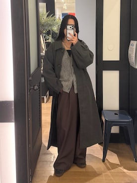 「アイテム（ステンカラーコート）」を使った、misaki☺︎さん（レディース・160cm）の秋コーディネート