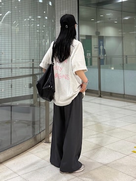 「レザーバッグ」｜misaki☺︎さん（レディース・160cm）の春コーディネート