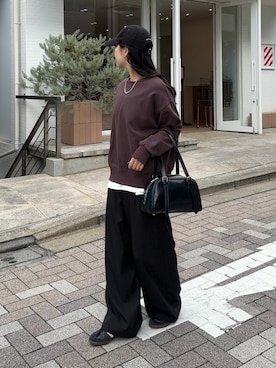 「アイテム（スラックス）」を使った、misaki☺︎さん（レディース・160cm）の秋コーディネート