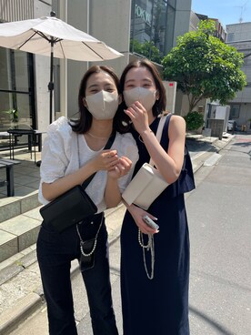 「mystic（ミスティック）のセンターステッチフレアデニム（デニムパンツ）」を使った、nanamiさん（レディース・163cm）の春コーディネート