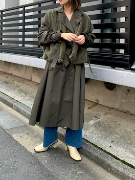 「秋先取りコーデ」｜「アイテム（ミリタリージャケット）」を使った、nanamiさん（レディース・163cm）の秋コーディネート