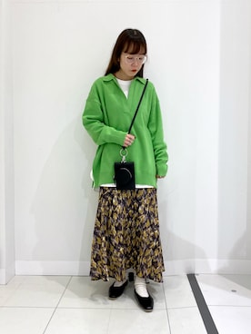 「スキッパーニット」｜「アイテム（その他シューズ）」を使った、アイさん（レディース・157cm）の冬コーディネート