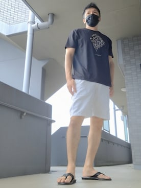 「アイテム（Tシャツ/カットソー）」を使った、磨木師さん（メンズ・176cm・40代）の夏コーディネート