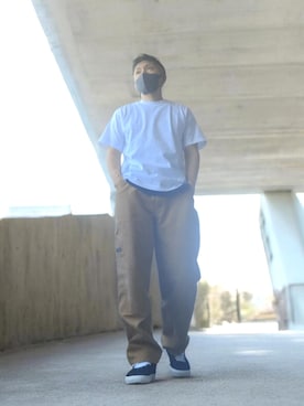「VANS（バンズ）のアイテム」を使った、磨木師さん（メンズ・176cm）の夏コーディネート