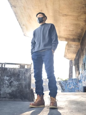 「Steven Alan（スティーブンアラン）のアイテム（トップス）」を使った、磨木師さん（メンズ・176cm）の春コーディネート