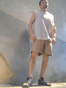 「ADAM ET ROPE'（アダムエロペ）のアイテム」を使った、磨木師さん（メンズ・176cm）の秋コーディネート