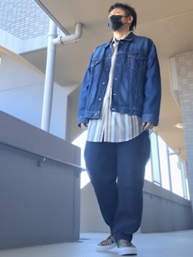 「アイテム（パンツ）」を使った、磨木師さん（メンズ・176cm・40代）の冬コーディネート