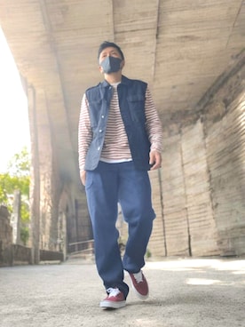 「ミリタリー」｜磨木師さん（メンズ・176cm）の春コーディネート