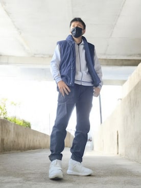 「Y-3(ワイスリー)のアイテム」を使った、磨木師さん(メンズ・176cm)の冬コーディネート