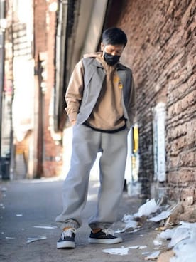 「VANS(バンズ)のアイテム」を使った、磨木師さん(メンズ・176cm)の冬コーディネート