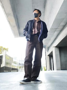 「HARE（ハレ）のアイテム」を使った、磨木師さん（メンズ・176cm）の春コーディネート