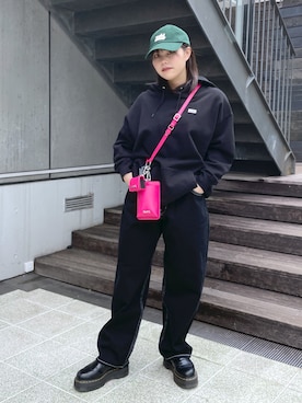 「x-girl_ootd」｜「アイテム（PC・スマホグッズ/家電）」を使った、Kanaさん（レディース・155cm）の春コーディネート