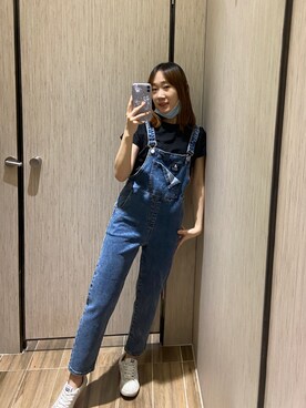 「other.（アザー）のアイテム（オールインワン・サロペット）」を使った、hukeiさん（レディース・151cm）の夏コーディネート