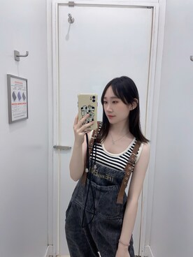 「other.（アザー）のアイテム（オールインワン・サロペット）」を使った、hukeiさん（レディース・151cm）の春コーディネート