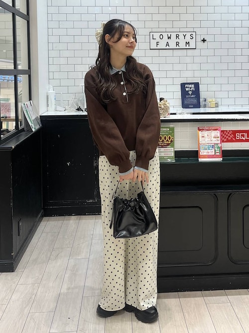 セール】バイカラーポロニットロングスリーブ 636126（ニット/セーター