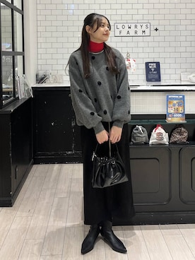 「アイテム（チョーカー）」を使った、こはるさん（レディース・167cm）の冬コーディネート