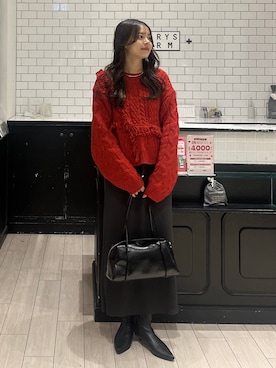 「アイテム（チョーカー）」を使った、こはるさん（レディース・167cm）の冬コーディネート