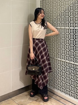 「アイテム（ボストンバッグ）」を使った、こはるさん（レディース・167cm・20代）の夏コーディネート