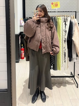 「アイテム（ポロシャツ）」を使った、こはるさん（レディース・167cm）の冬コーディネート