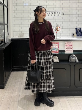 「アイテム（チョーカー）」を使った、こはるさん（レディース・167cm）の冬コーディネート