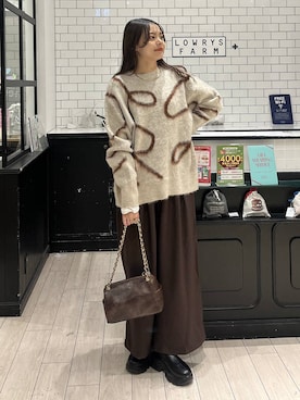 「アイテム（チョーカー）」を使った、こはるさん（レディース・167cm）の冬コーディネート