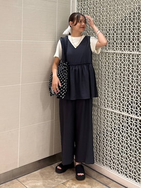 「アイテム（サロペット/オーバーオール）」を使った、こはるさん（レディース・167cm）の秋コーディネート