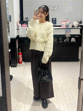 「アイテム（ポロシャツ）」を使った、こはるさん（レディース・167cm）の秋コーディネート