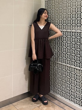 「アイテム（オールインワン・サロペット）」を使った、こはるさん（レディース・167cm）の夏コーディネート