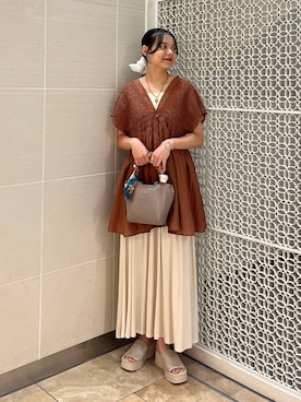 「アイテム（バンダナ/スカーフ）」を使った、こはるさん（レディース・167cm・20代）の秋コーディネート