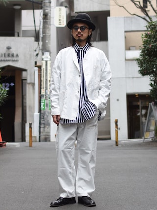 post overalls ポストオーバーオールズ　ノーカラー　デニムジャケット POST OVERALLS /デニムかストライプの2択 – UNCLE SAM アンクルサム