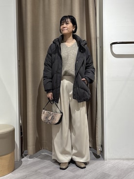 「アイテム（ダウンジャケット/コート）」を使った、すがのさん（レディース・160cm）の冬コーディネート