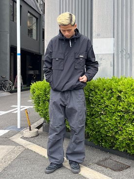 「XLARGE（エクストララージ）のアイテム（ナイロンジャケット）」を使った、南崎 玲音さん（メンズ・173cm）の春コーディネート